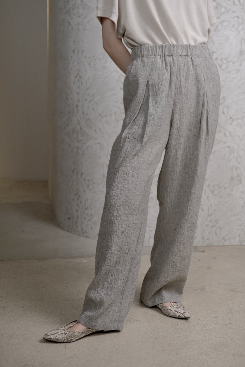 evam eva | linen cotton tuck pants - c a b i n e t　 O N L I N E　S T O R E