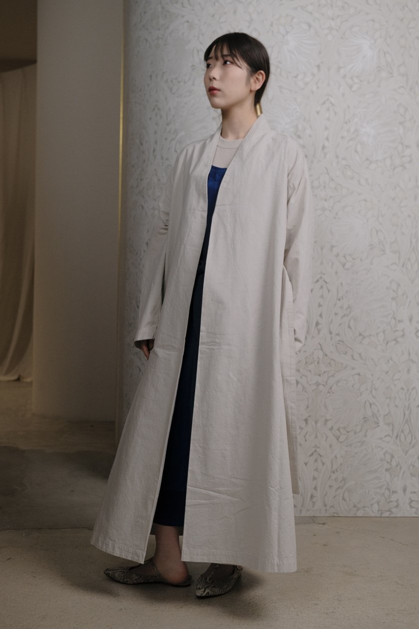 COSMIC WONDER Cotton Linen Weather Cloth “Haori” Coat | Silver quartz - c a  b i n e t　 O N L I N E　S T O R E