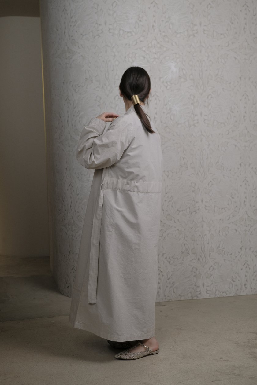 COSMIC WONDER Cotton Linen Weather Cloth “Haori” Coat | Silver quartz - c a  b i n e t　 O N L I N E　S T O R E