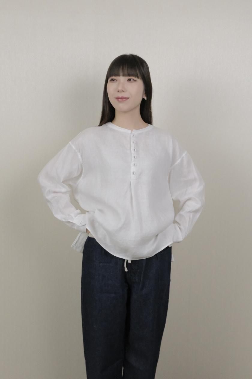 atelier naruse　リネントップス（black) atelier naruse / リネンスモックブラウス / - c a b i n e t