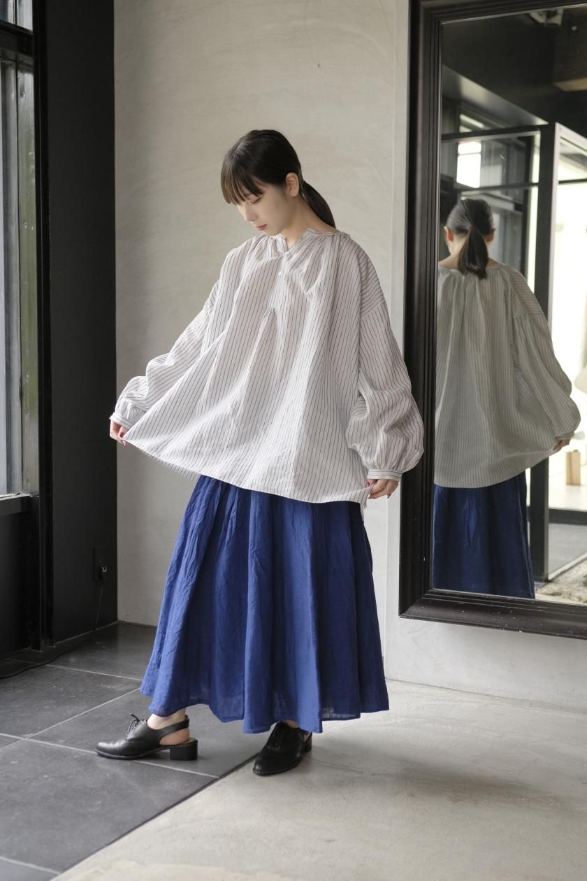 エシュペー | INDIGO STRIPE BLOUSE - c a b i n e t O N L I N E