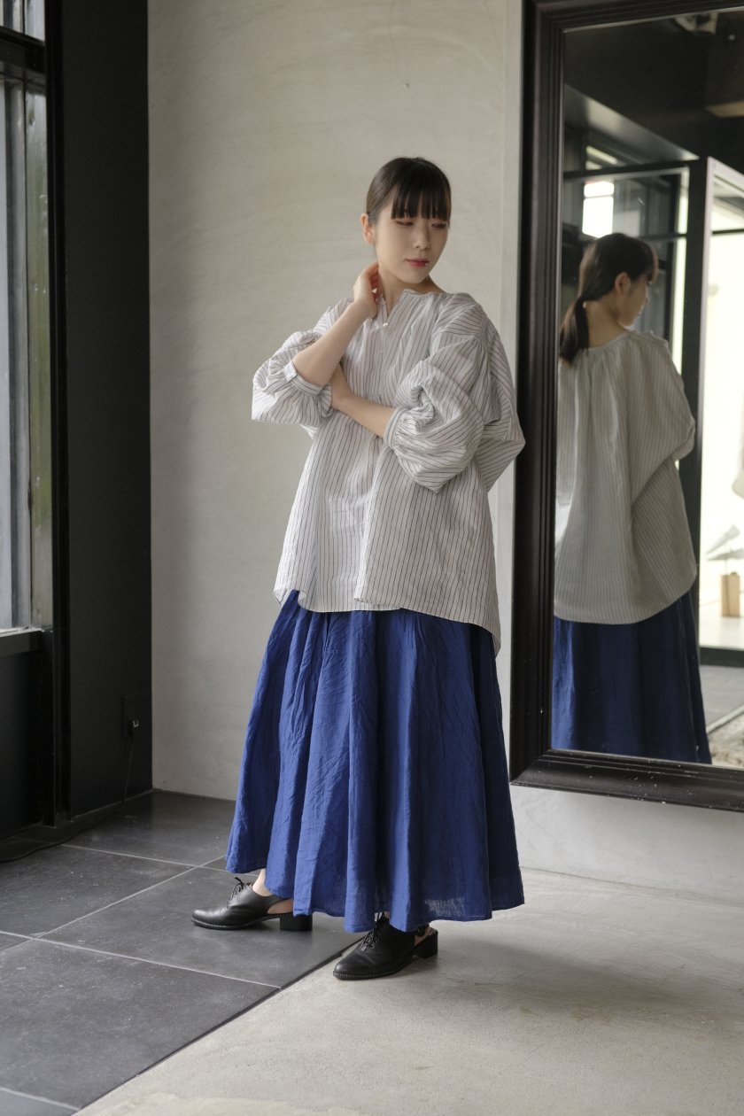 エシュペー | INDIGO STRIPE BLOUSE - c a b i n e t O N L I N E S T O R E