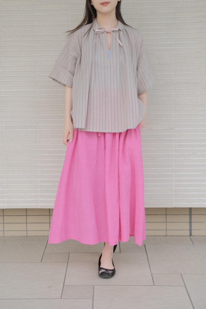 atelier naruse | コットンリネン マルチストライプ スモック atelier naruse | コットンリネン マルチストライプ スモック