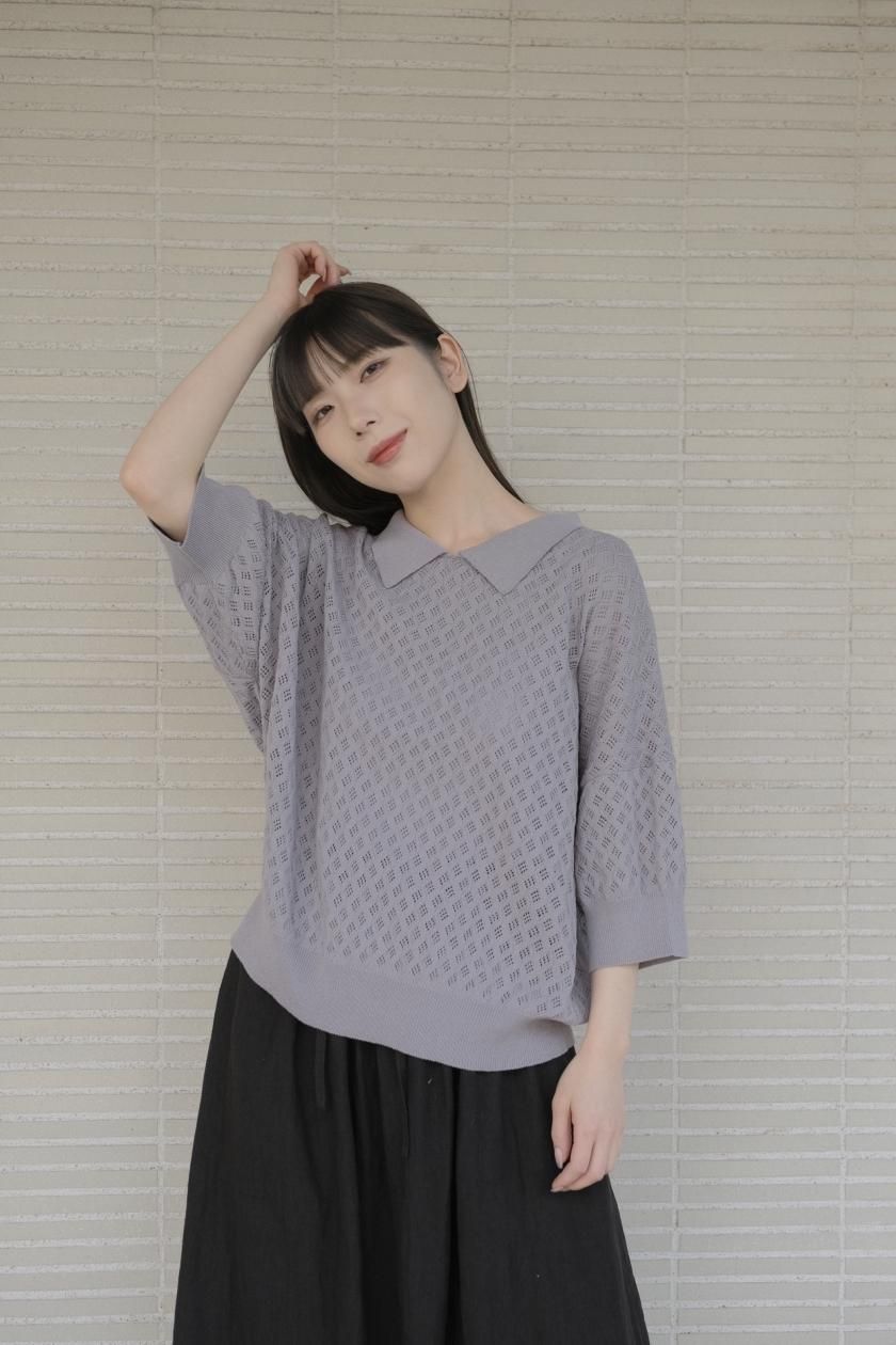 atelier naruse | コットン襟付きレトロニット - c a b i n e t