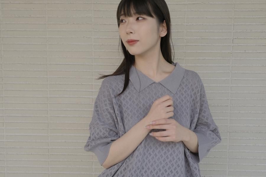 atelier naruse | コットン襟付きレトロニット - c a b i n e t