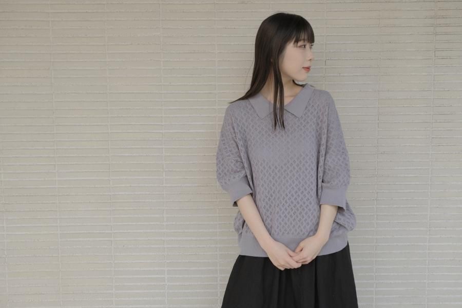 atelier naruse | コットン襟付きレトロニット - c a b i n e t