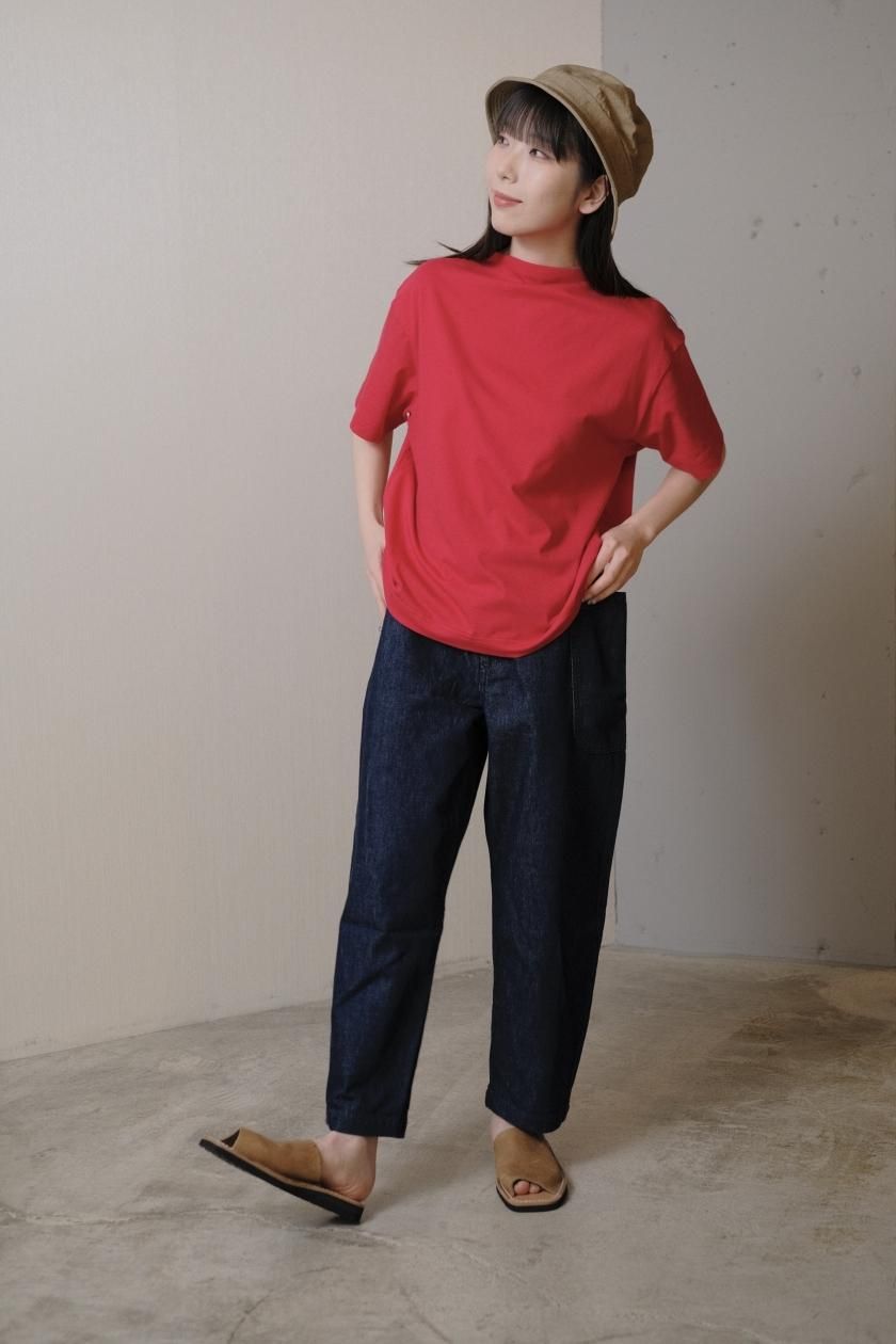 atelier naruse アトリエナルセ 新品 ボートハイネックカットソー atelier naruse | コットンハイネックカットソー（半袖）鉛白