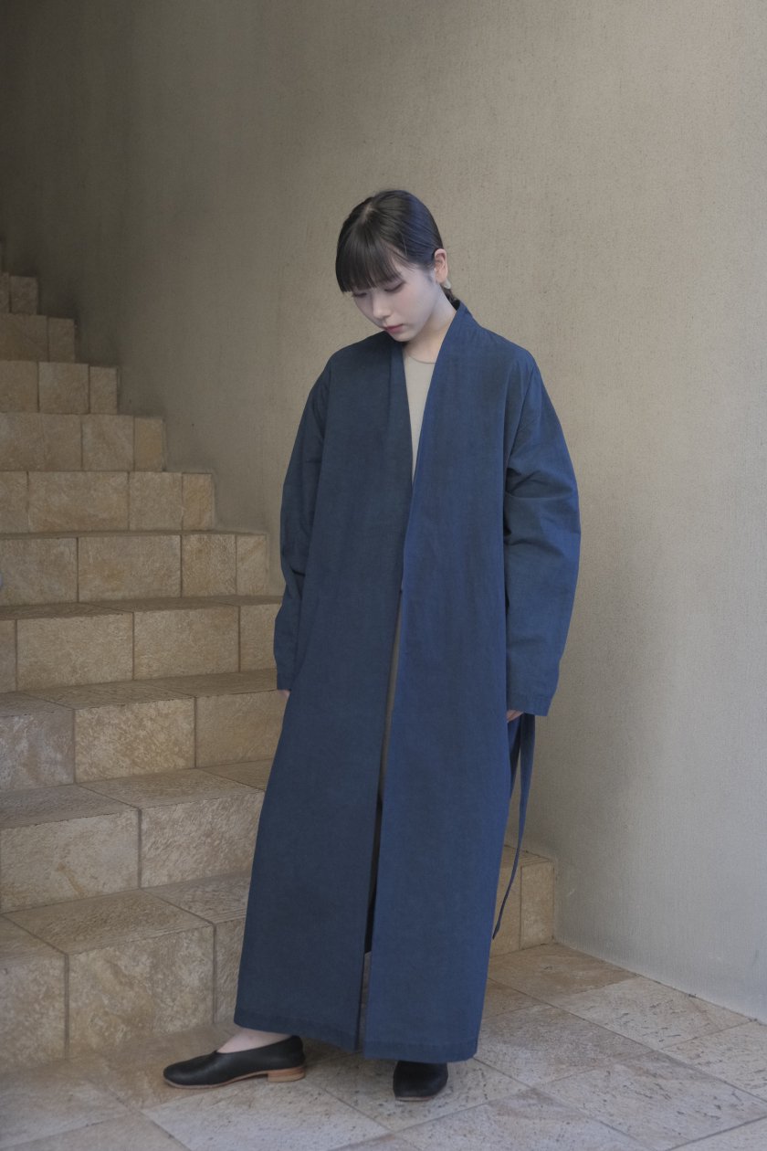 COSMIC WONDER Cotton Linen Weather Cloth “Haori” coat | Ryukyu Indigo - c a  b i n e t　 O N L I N E　S T O R E