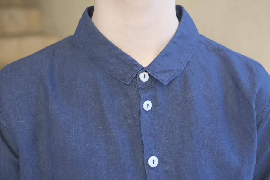 大麻シャツ 藍(草木染) / MITTAN | SoL 【再販品】MITTAN 綿高密度