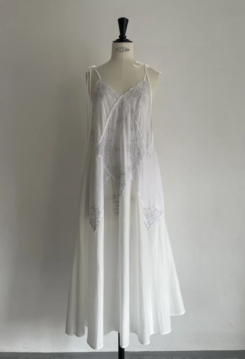 H&#233;riter / swatow handkerchief camisole dress