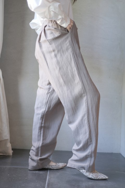 evam eva / bamboo linen wide pants (otter gray)