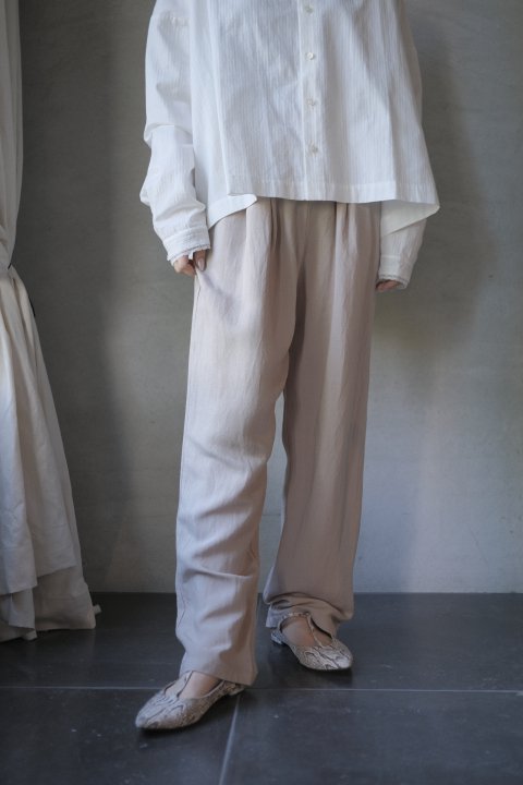 evam eva / bamboo linen wide pants (grege)