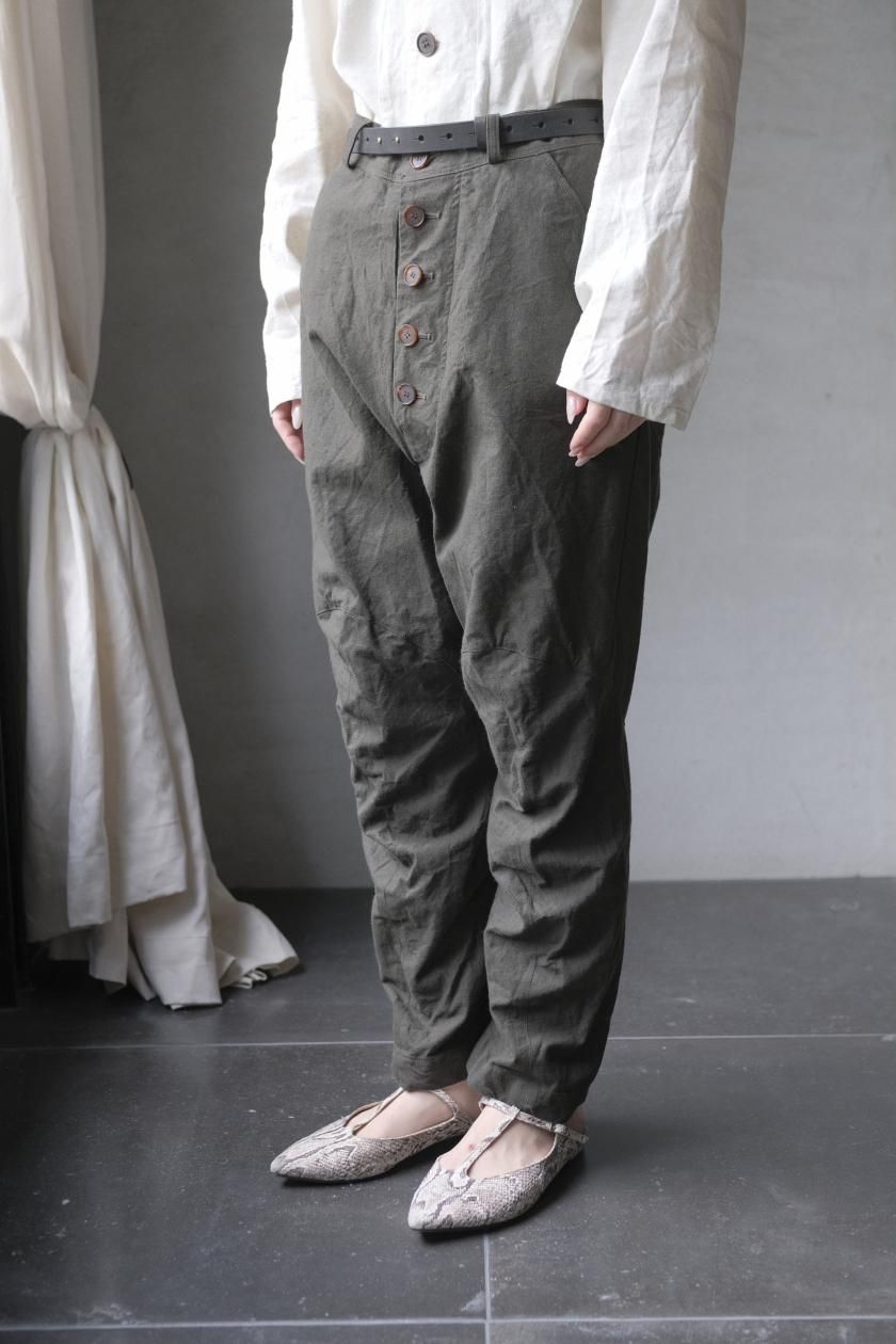 yuta matsuoka 23ssバギーパンツ YUTA MATSUOKA （ユウタマツオカ） ウールシルク ホックパンツ