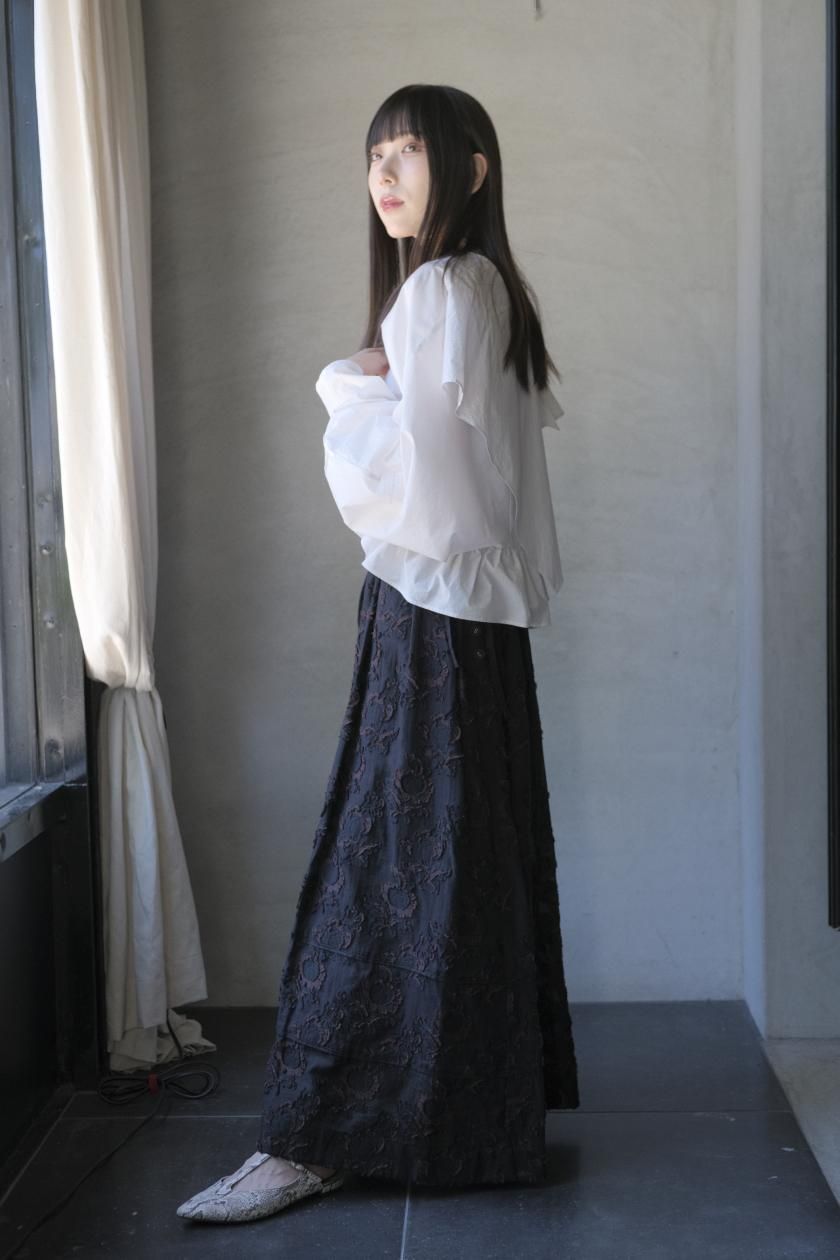 美品 パラスパレス十日 あべこべ切替コットンリネンダンガリースカート 3 美品 パラスパレス十日 あべこべ切替コットンリネンダンガリー