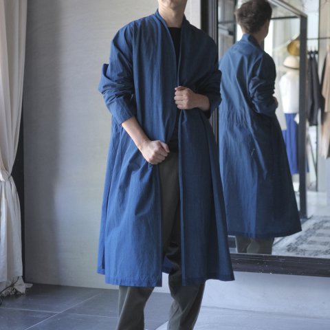 COSMIC WONDER / Cotton linen weather cloth Haori coat (Ryukyu indigo)