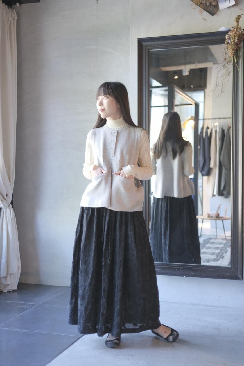 gasa リネンのベスト　新品 GASA＊星の粒ベスト|肌触り抜群 - c a b i n e t O N L I N E