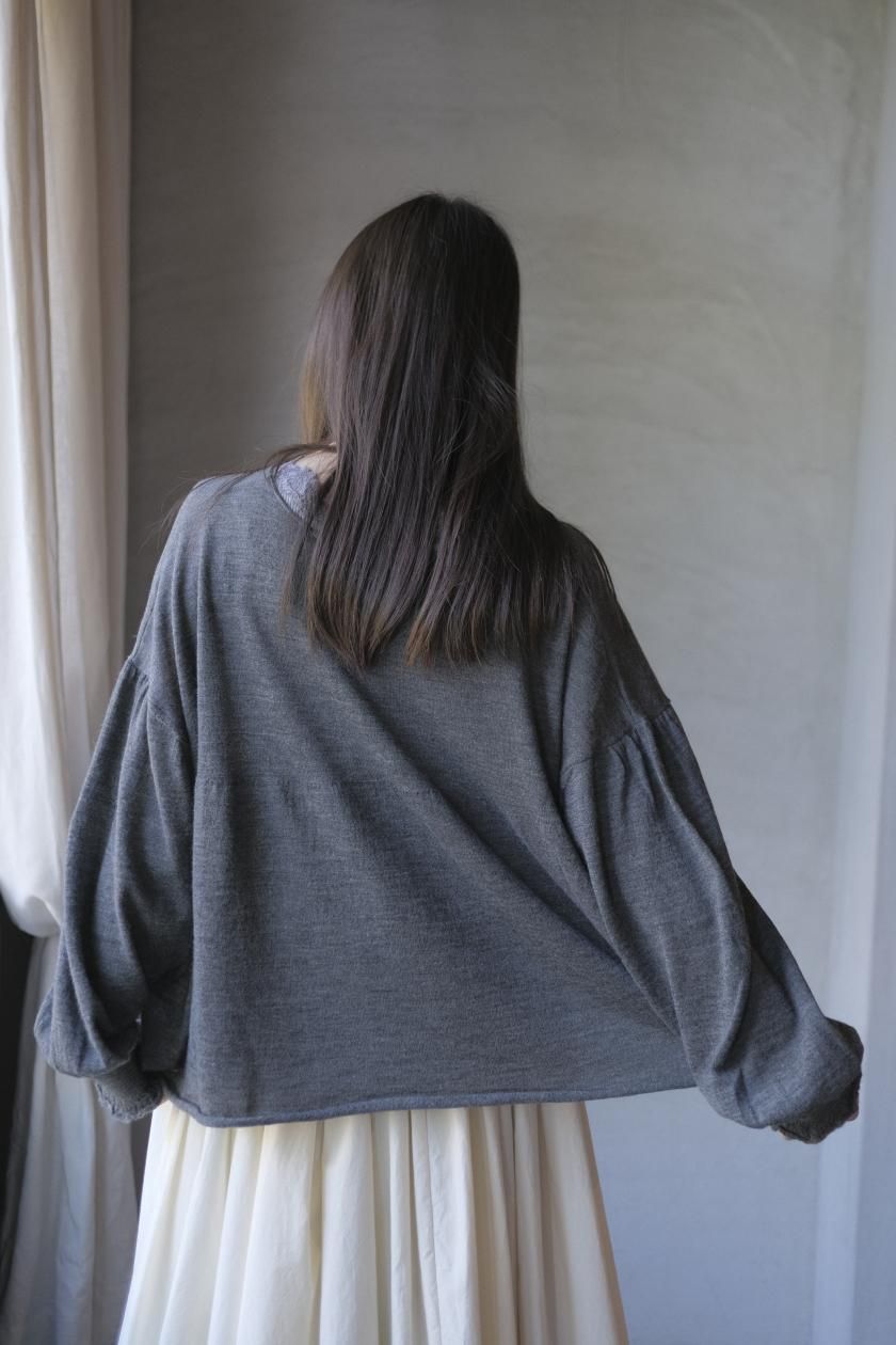 新品　gasa ガサグルー　パフスリーブニット 6色展開》フェザーパフスリーブVネックニット【洗濯機洗い可