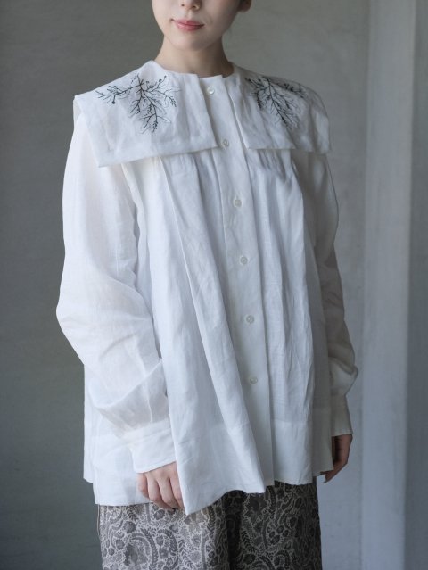 TOWAVASE / appliqu&#233; blouse (whiteblack)