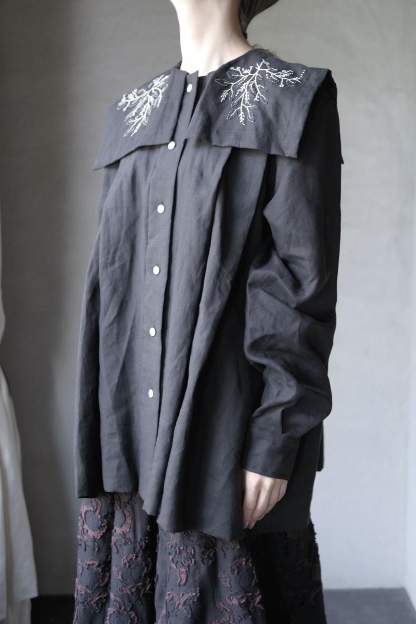 TOWAVASE | アプリケブラウス | ホワイト×ブラック - c a b i n e t