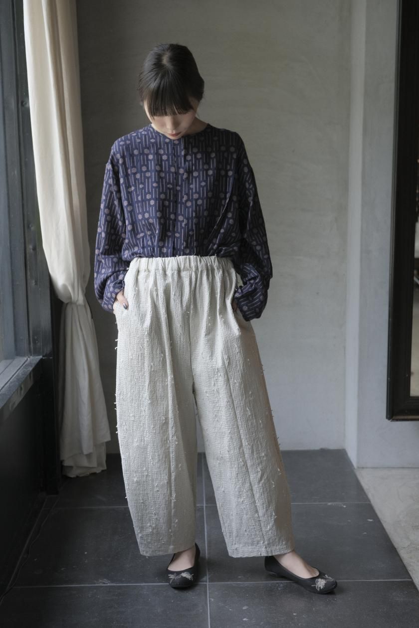 qiri | 刺し子 ジャガードコクーンパンツ - c a b i n e t