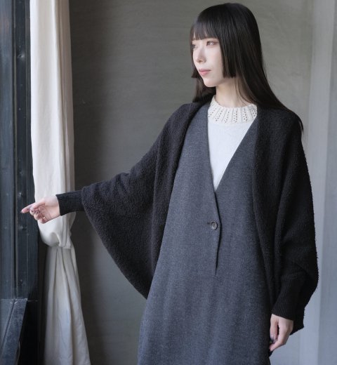 atelier naruse / cotton double stranded margaret knit (black)