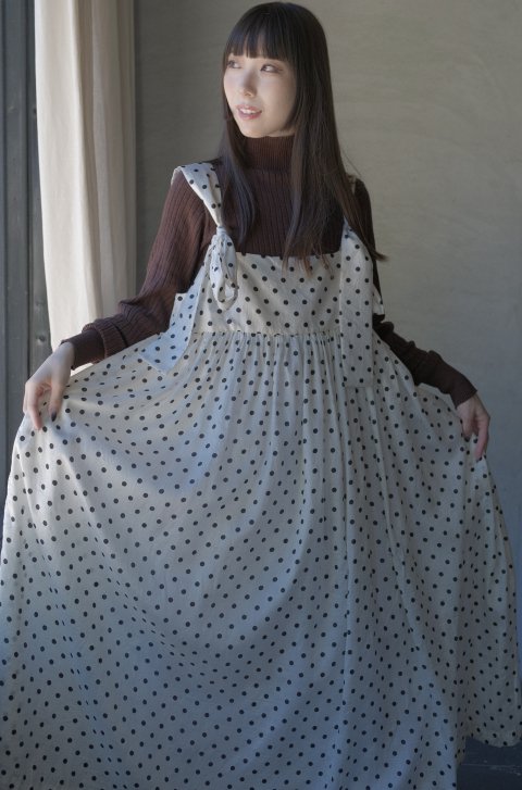 BUNON / Wide Jumper Skirt (B.White)