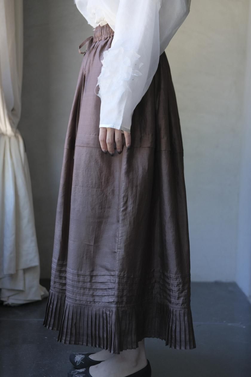 BUNON ブノン Khadi Silk Polka Dots Print Wide Jumper Skirt