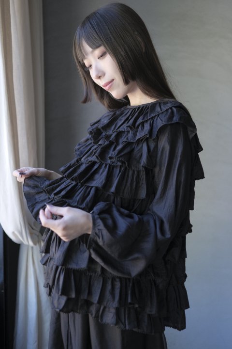 BUNON / Layered Ruffle Blouse (Black)