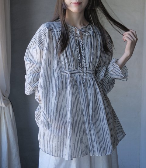 BUNON / Ribbon Gather Blouse