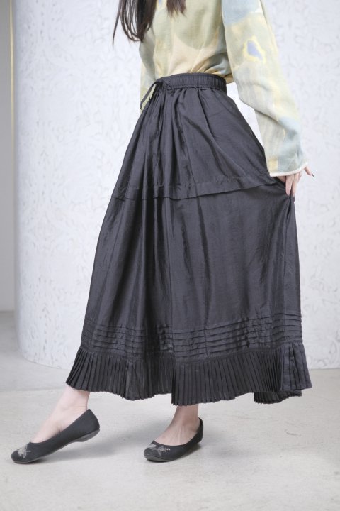 BUNON / Gather Tuck SkirtBlack