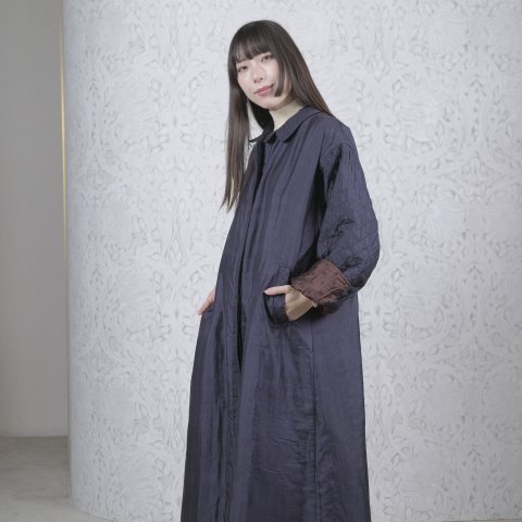 BUNON / Embroidery Quiting CoatNavy