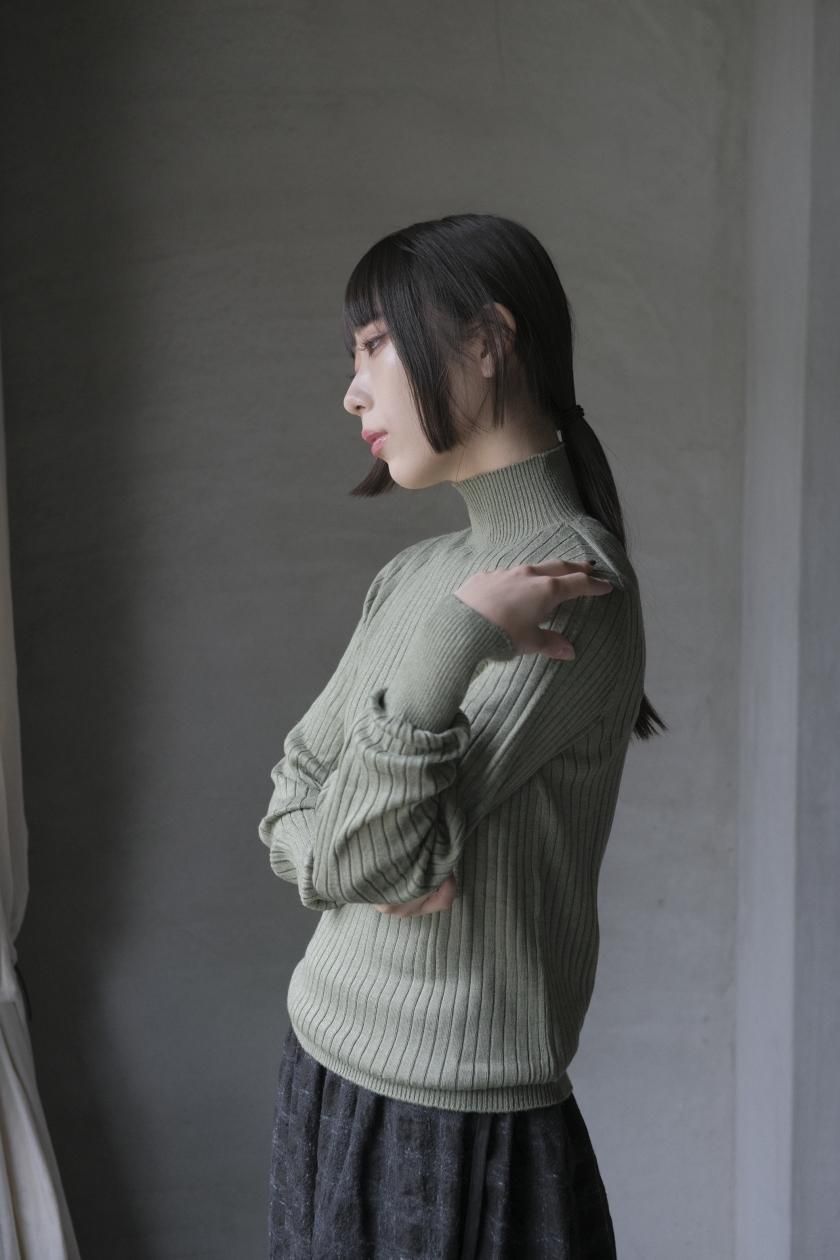 susuri ポエータハイネックセーター　リブニット タートルネック SUSURI ポエータハイネックセーター annabelle