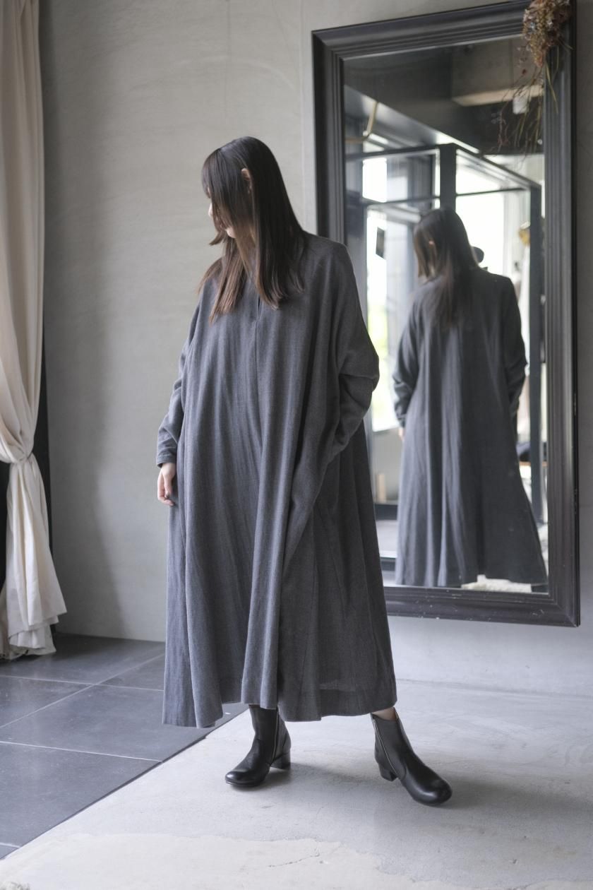 SP（エシュペー）/WOOL COTTON FLANNEL ONEPIECE WOOL COTTON FLANNEL ONEPIECE col.Black - Sleepy PEOPLE