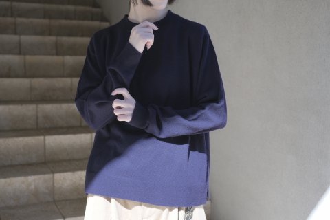 COSMIC WONDER / Cashmere silk knit sweater Navy