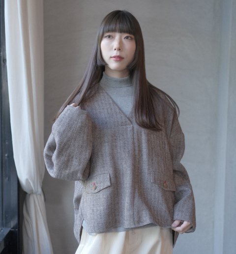 <img class='new_mark_img1' src='https://img.shop-pro.jp/img/new/icons14.gif' style='border:none;display:inline;margin:0px;padding:0px;width:auto;' />atelier naruse / shet land wool linen smock (brown)