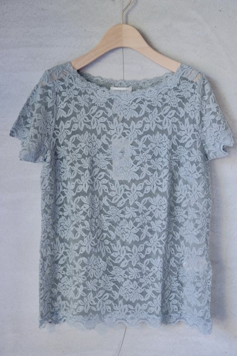 <img class='new_mark_img1' src='https://img.shop-pro.jp/img/new/icons14.gif' style='border:none;display:inline;margin:0px;padding:0px;width:auto;' />rosemunde / Full lace t-shirt/Rerunner Brand (BLUE MIST)