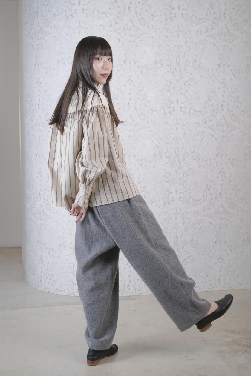 yab-yumブラウス2023ss紫グレー