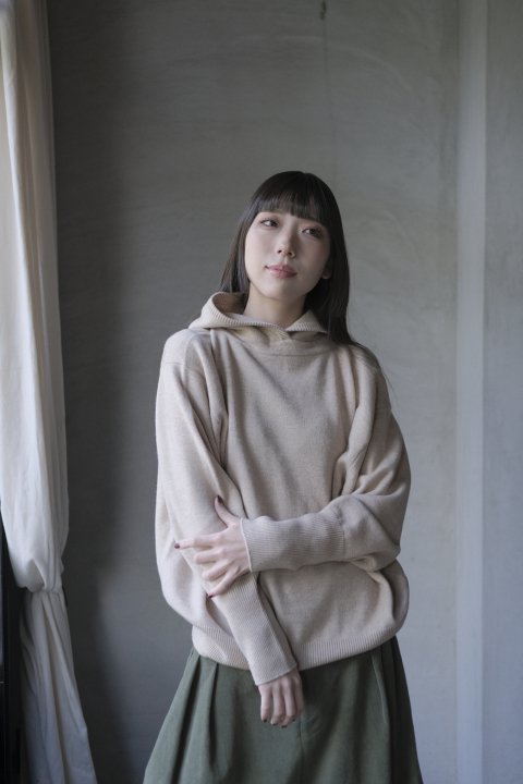 atelier naruse / wool knit Parker (beige)