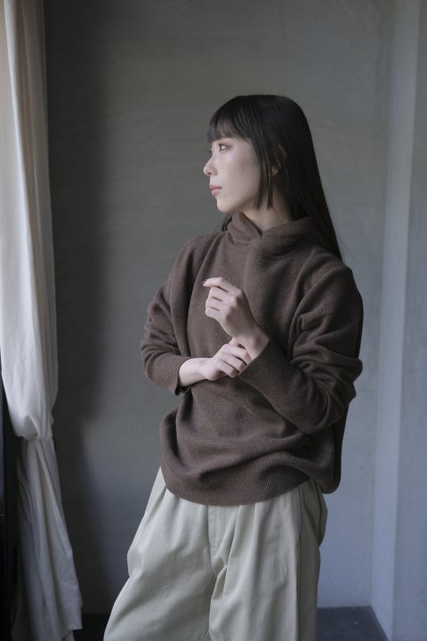 atelier naruse / wool knit Parker (brown)