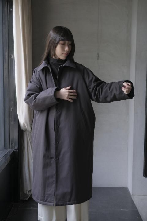 アトリエナルセ　cotton nylon taffeta hooded coat cotton nylon taffeta hooded coat / black - atelier naruse