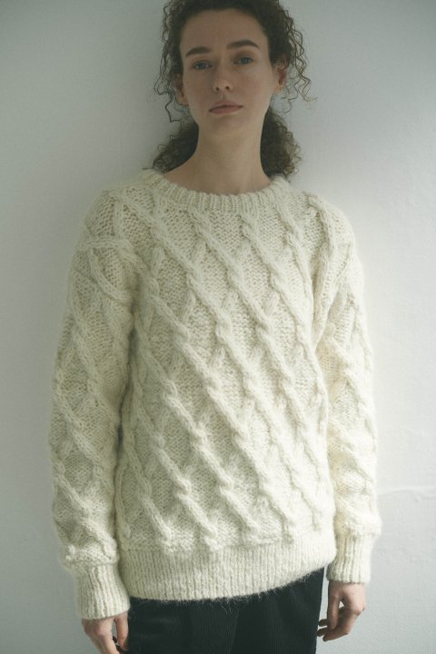 H&#233;riter / Hand aran pullover (ivory)