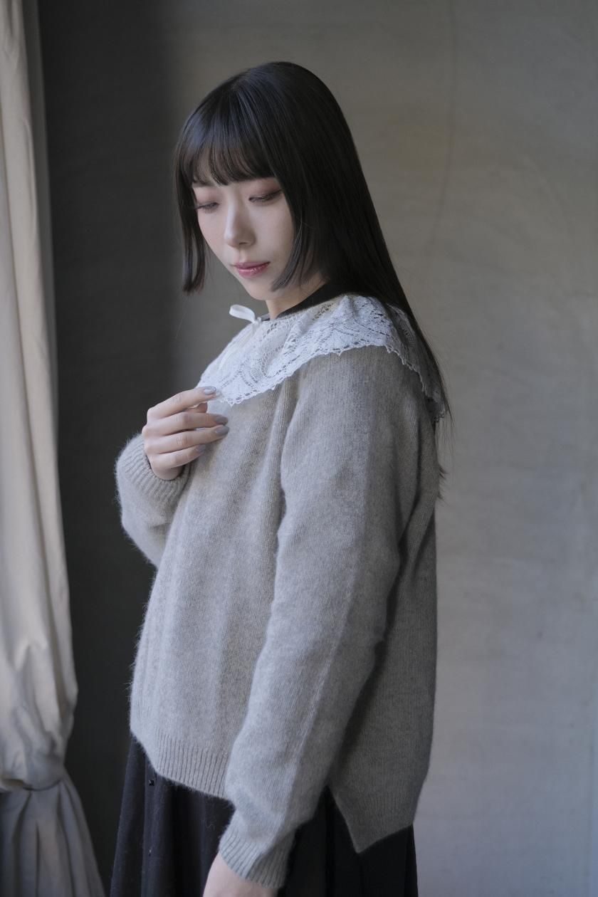 evam eva / wool fox pullover | 弾力のあるメリノウールと