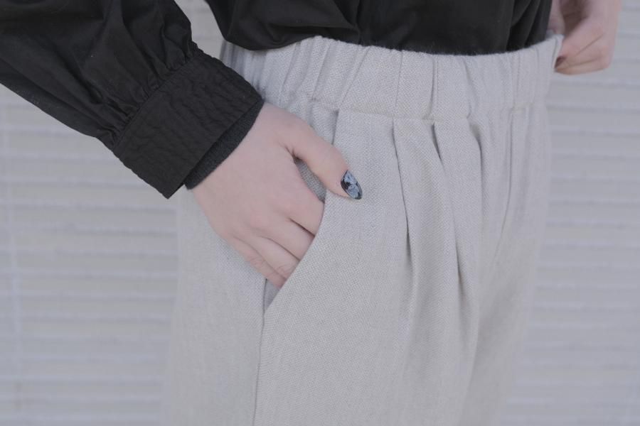 evam eva｜リネンコットンタックパンツ - c a b i n e t