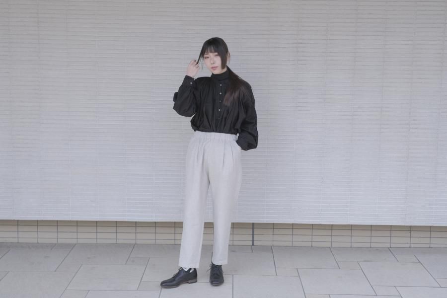 evam eva｜リネンコットンタックパンツ - c a b i n e t