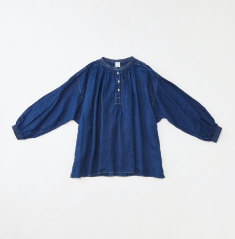 &#352;P / INDIGO LINEN BLOUSE