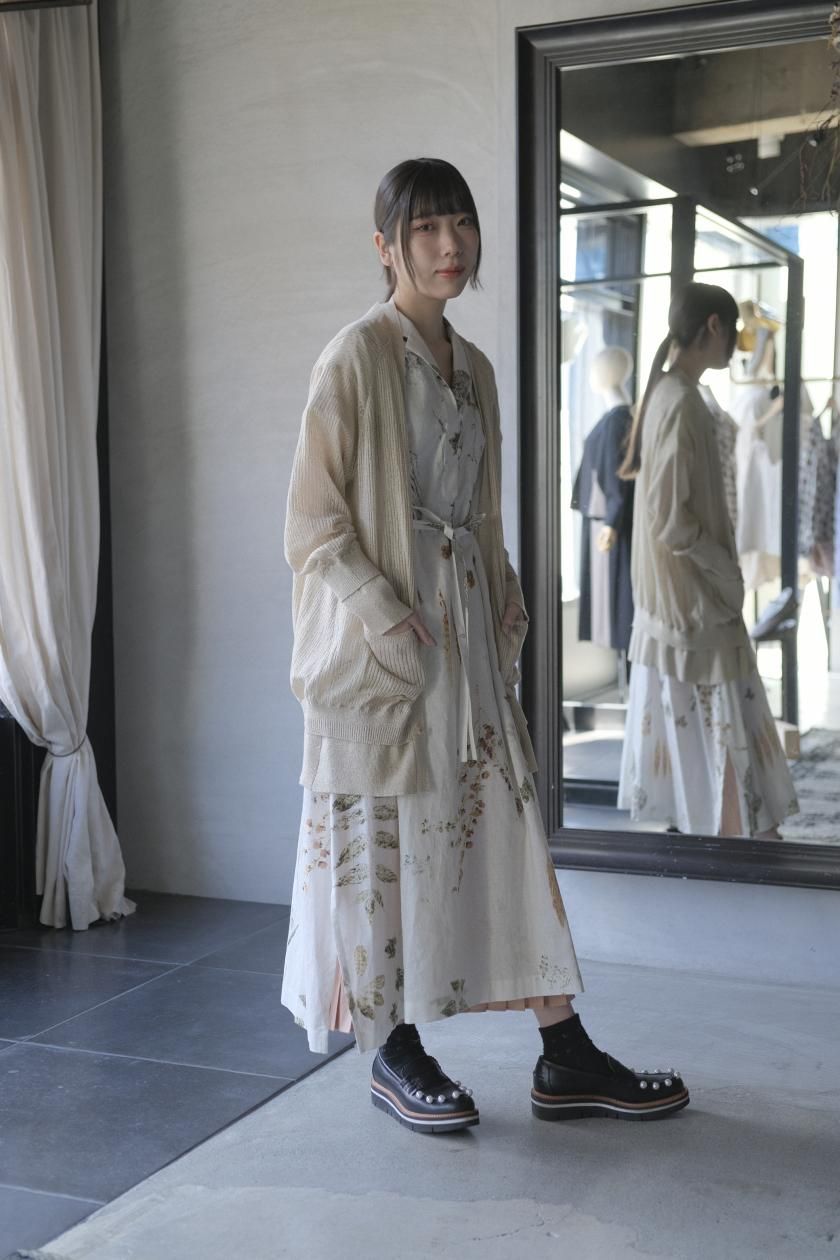 美品 gasaリネンニットロングカーディガン グレー系native villge Native Village | ニットカーディガン - c a b i n e t