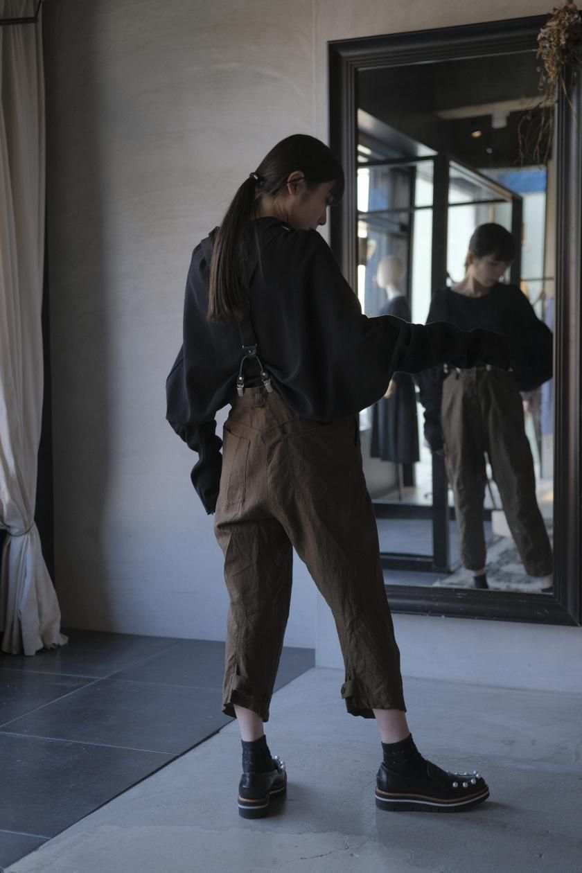 yuta matsuoka 19aw ウールリネン クロップドパンツ パンツ