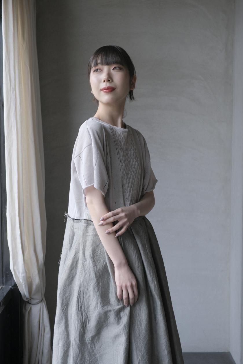 JOURNAL STANDARD - 新品 gasa 白襟ニット ライトグレー toujours nest robe 日記を綴るニットコンビドレス | GASA＊ - c a b i n e t