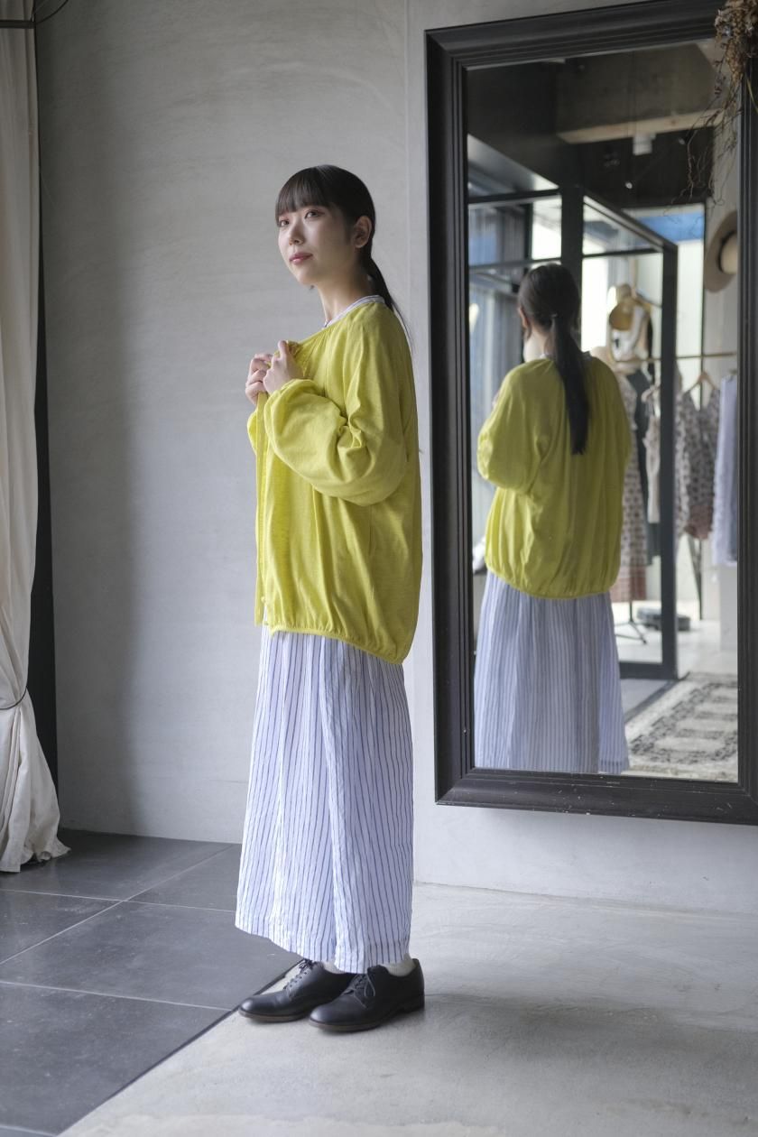 T432様　アトリエナルセコットンシルククルーネックカーディガン・ターバン cotton silk linen crew neck knit-cardigan - atelier naruse