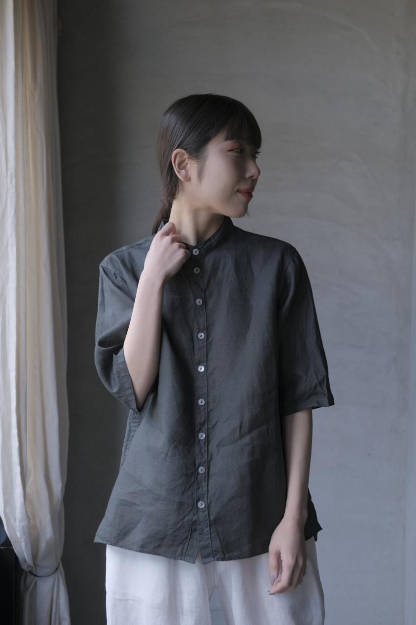 【別注】MITTAN 半袖大麻シャツ 藍×阿仙（濃）サイズ4 MITTAN | 半袖大麻シャツ - c a b i n e t O N L I N E S T O R E